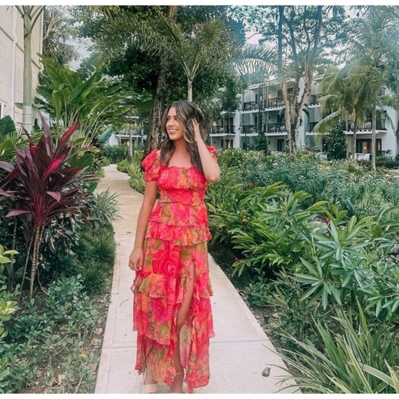 FARM RIO Blooming Floral Maxi Dress L - Picture 4 of 10